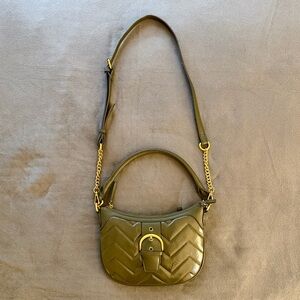 Rossetti Green Cross Body/Shoulder/Hand Bag With Gold Chain & Buckle Detail